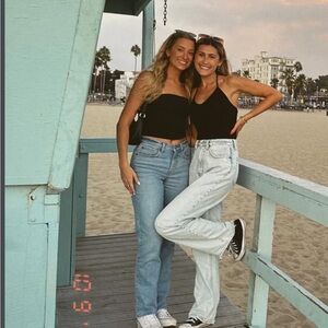 Abercrombie & Fitch Women's Straight Leg Jeans in Light Acid Wash, 25